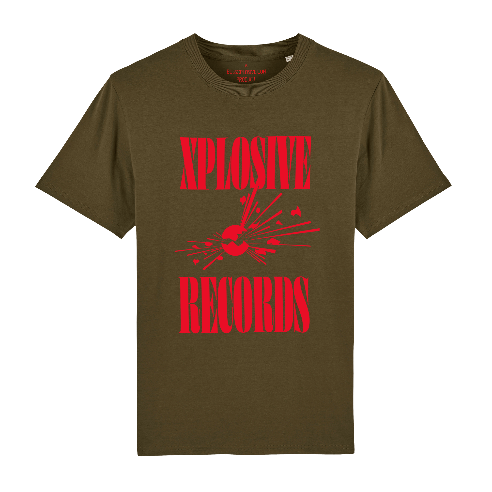 T-SHIRT „Xplosive Records“ (military green) | BOSSXPLOSIVE.COM